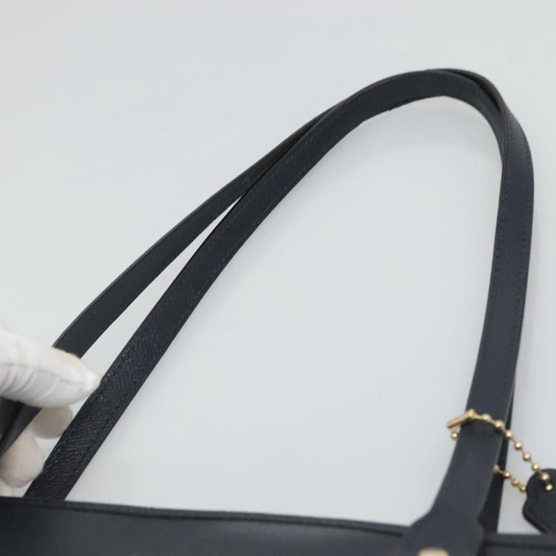 Coach Tote Bag Leather Navy Auth kk490
