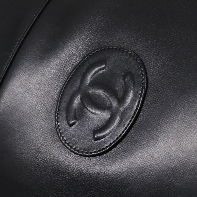 CHANEL Matelasse COCO Mark Chain Tote Bag Leather Black CC Auth PP442