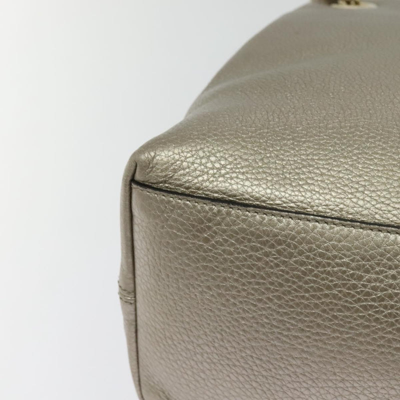 GUCCI Chain Soho Shoulder Bag Leather Gold 308982 Auth PP449