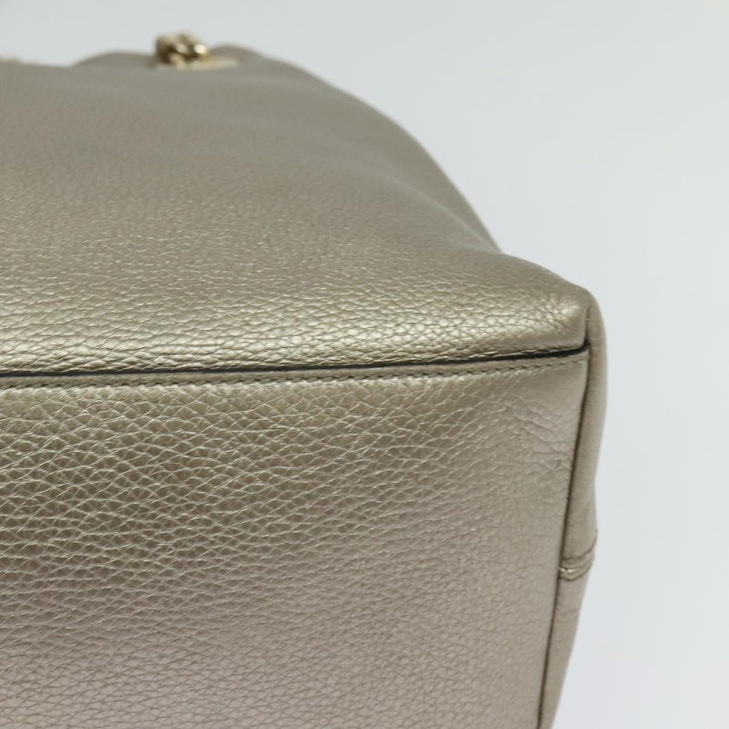 GUCCI Chain Soho Shoulder Bag Leather Gold 308982 Auth PP449