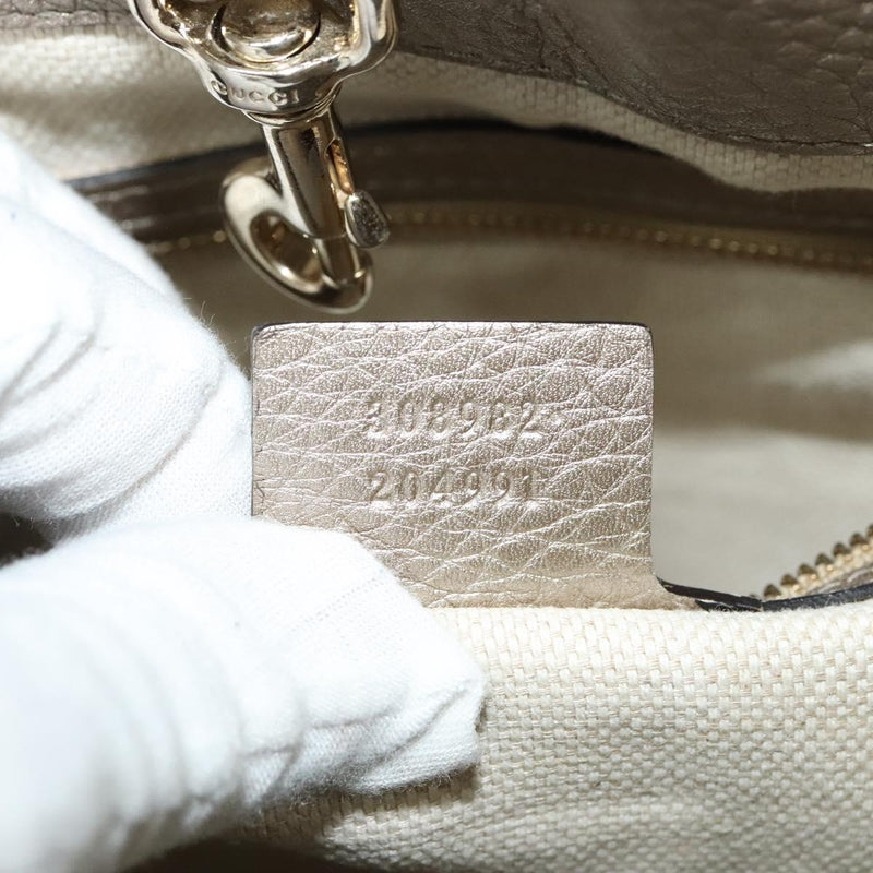 GUCCI Chain Soho Shoulder Bag Leather Gold 308982 Auth PP449