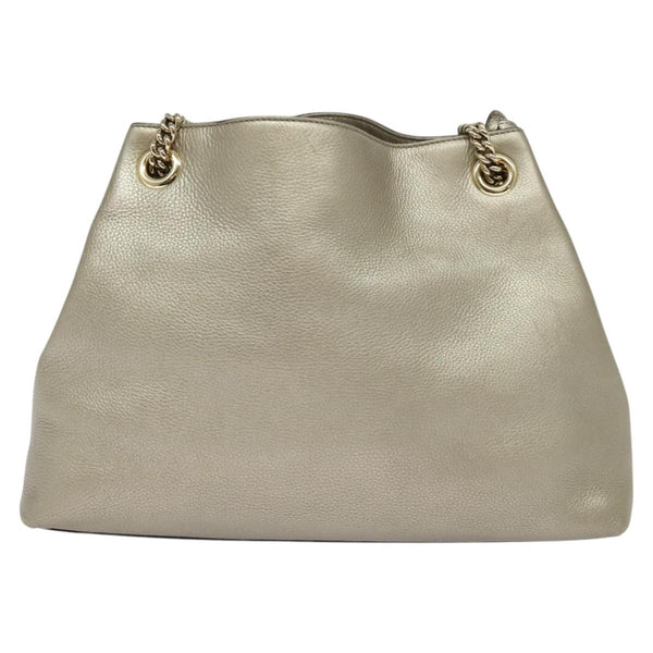 GUCCI Chain Soho Shoulder Bag Leather Gold 308982 Auth PP449