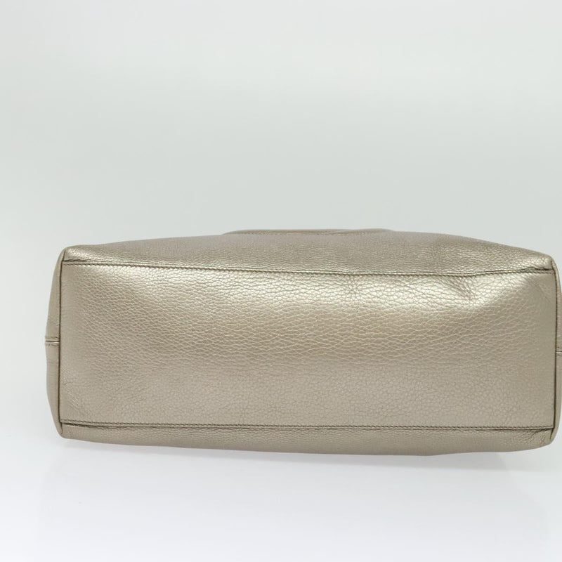 GUCCI Chain Soho Shoulder Bag Leather Gold 308982 Auth PP449