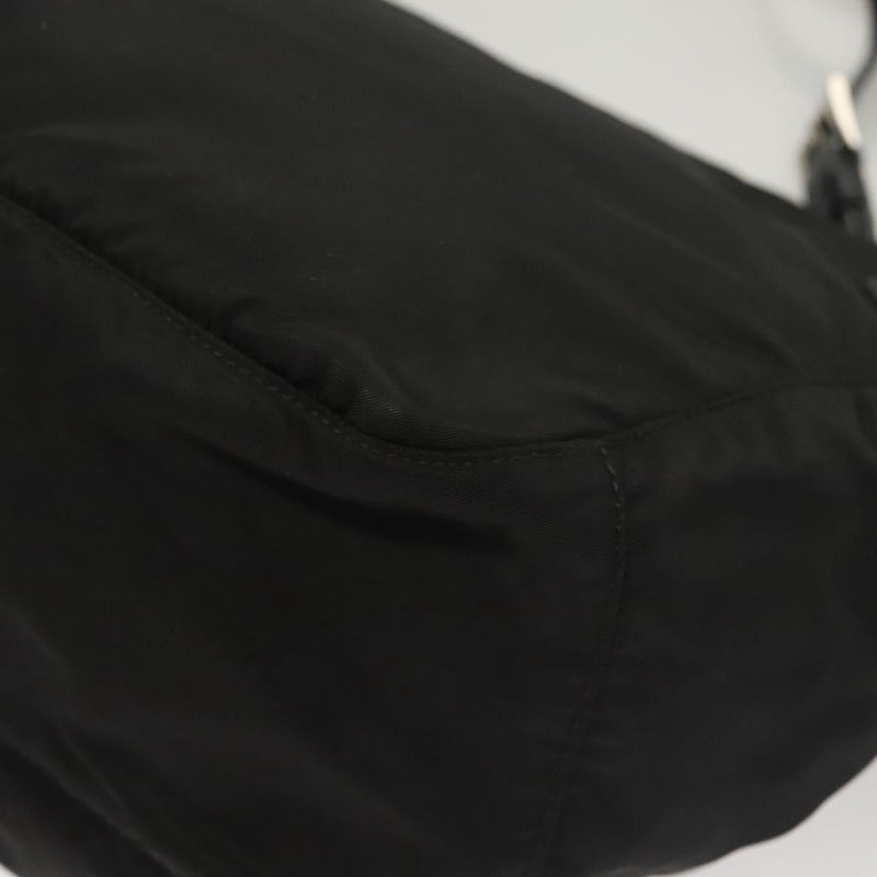PRADA Shoulder Bag Nylon Black Silver Auth PP451