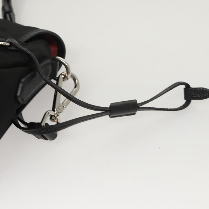 PRADA Shoulder Bag Nylon Black Silver Auth PP451