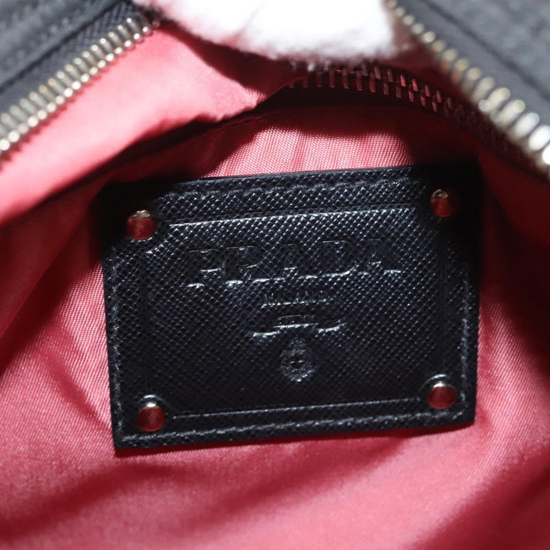 PRADA Shoulder Bag Nylon Black Silver Auth PP451
