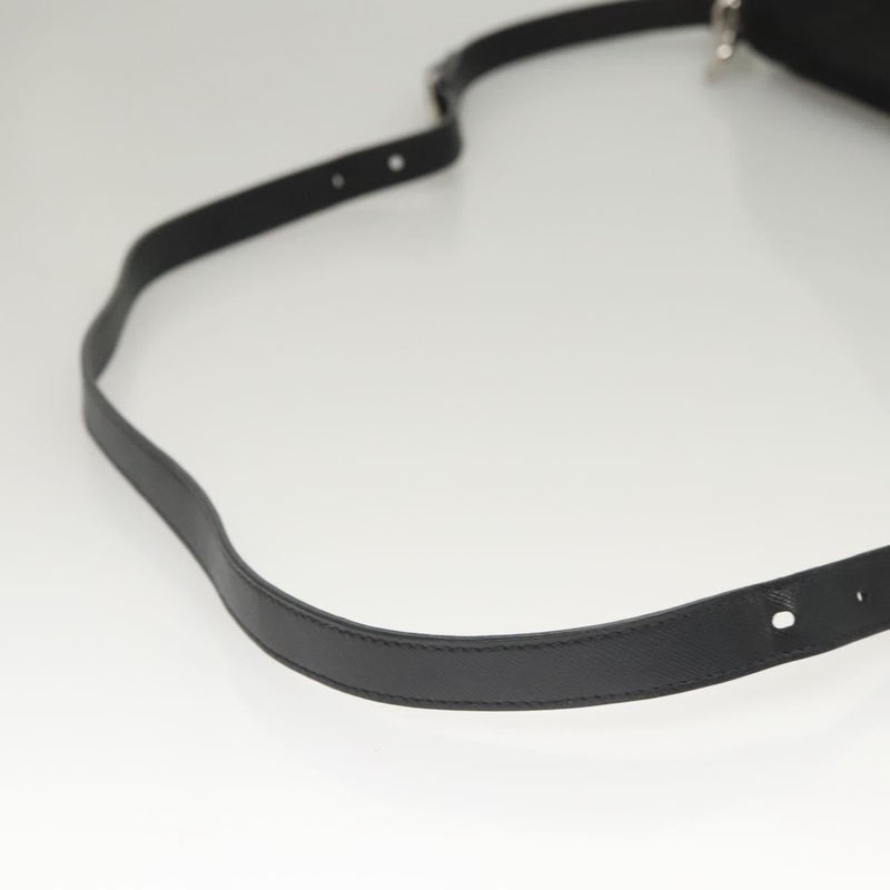 PRADA Shoulder Bag Nylon Black Silver Auth PP451