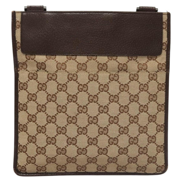 GUCCI GG Canvas Shoulder Bag Beige 27639 Auth PP476
