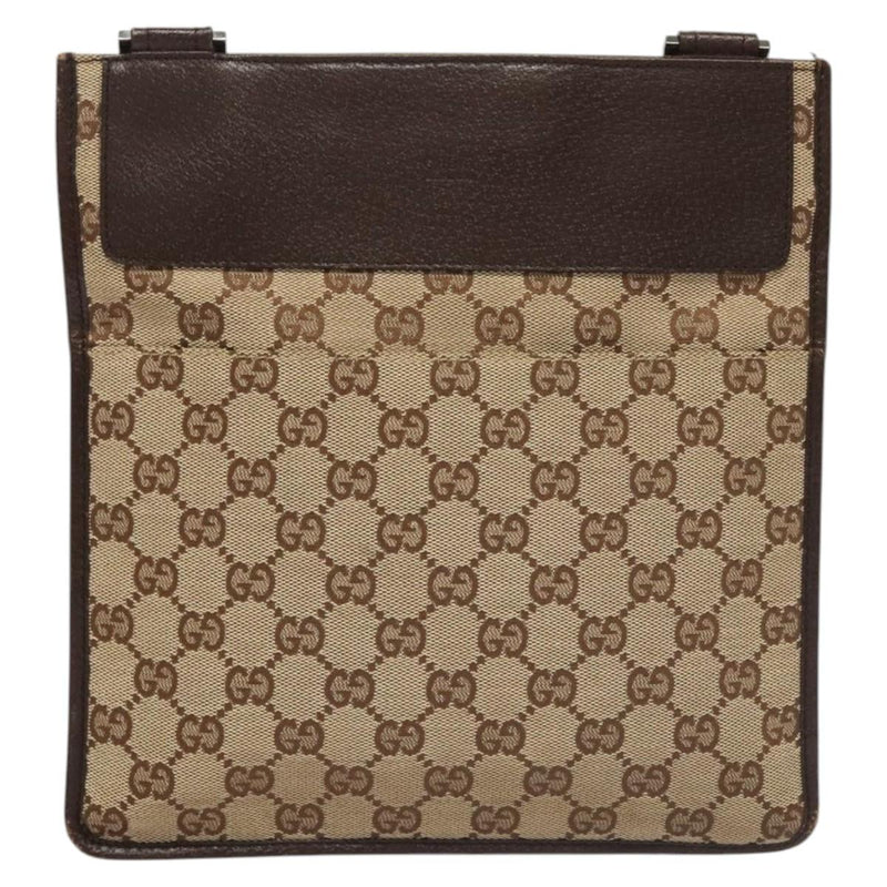 GUCCI GG Canvas Shoulder Bag Beige 27639 Auth PP476