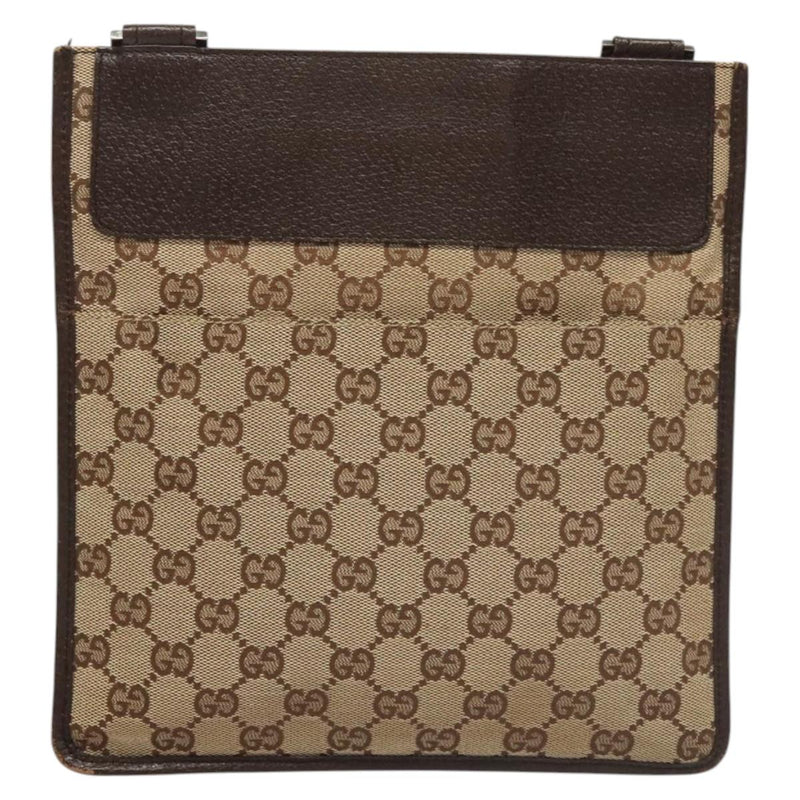 GUCCI GG Canvas Shoulder Bag Beige 27639 Auth PP476