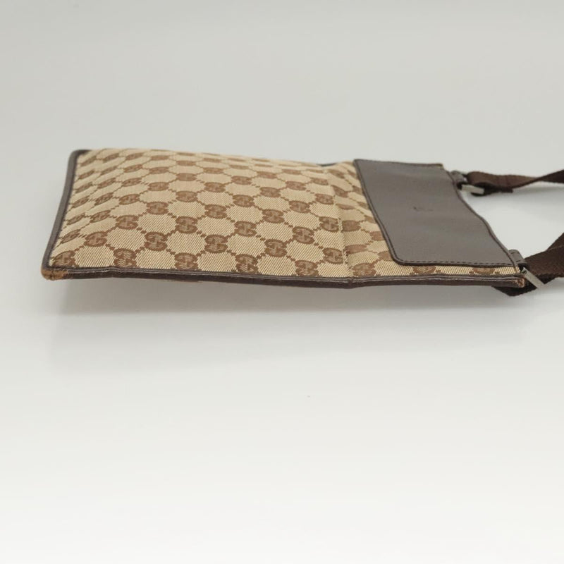 GUCCI GG Canvas Shoulder Bag Beige 27639 Auth PP476