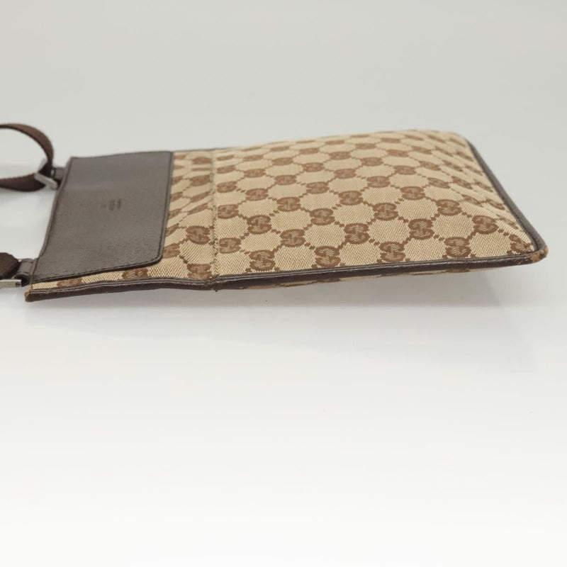GUCCI GG Canvas Shoulder Bag Beige 27639 Auth PP476