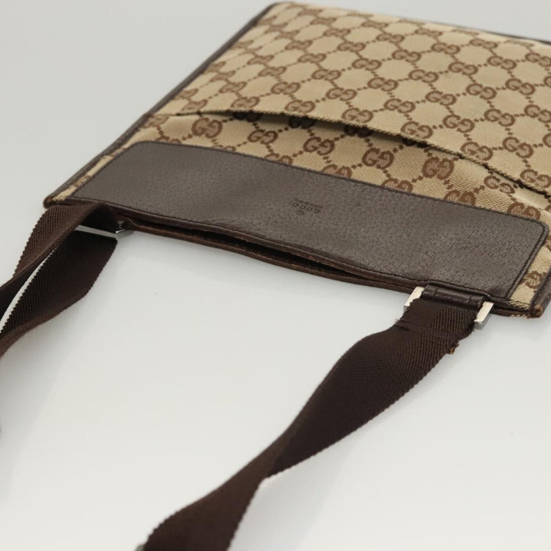GUCCI GG Canvas Shoulder Bag Beige 27639 Auth PP476