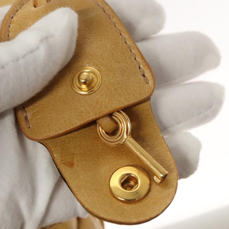 Miu Miu Hand Bag Leather 2way Yellow Gold Auth sw448