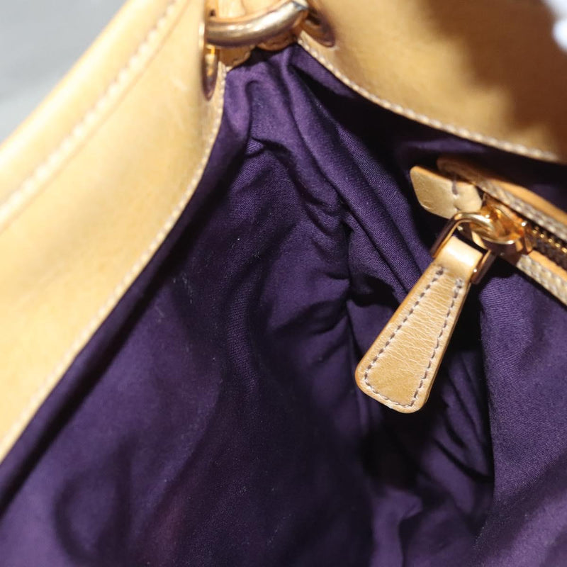 Miu Miu Hand Bag Leather 2way Yellow Gold Auth sw448