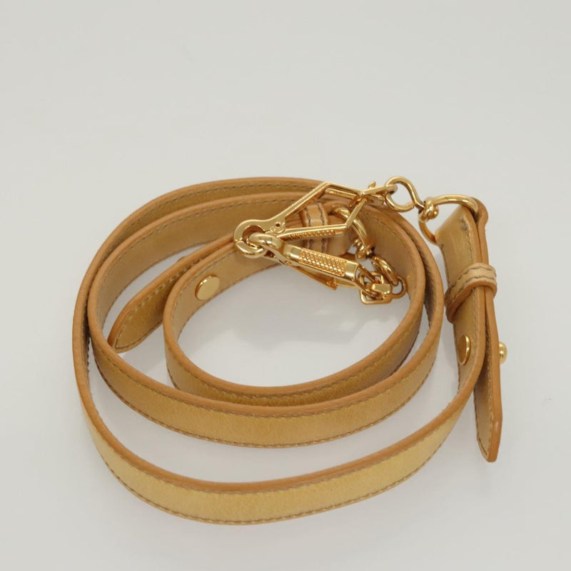 Miu Miu Hand Bag Leather 2way Yellow Gold Auth sw448