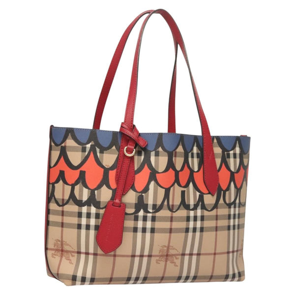 BURBERRY Nova Check Shoulder Bag PVC Beige Auth sw459