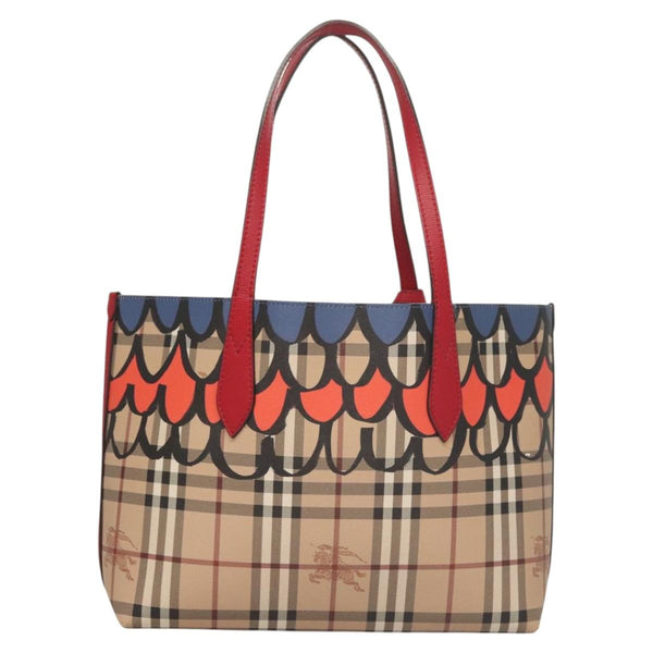 BURBERRY Nova Check Shoulder Bag PVC Beige Auth sw459
