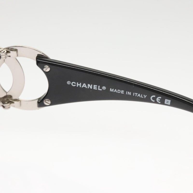 CHANEL Sunglasses plastic Black CC Auth sw484
