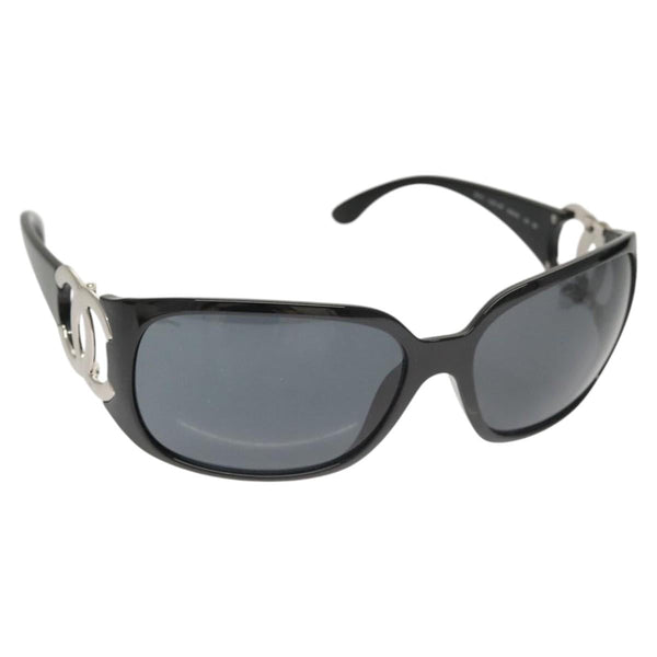 CHANEL Sunglasses plastic Black CC Auth sw484