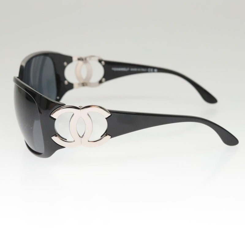 CHANEL Sunglasses plastic Black CC Auth sw484