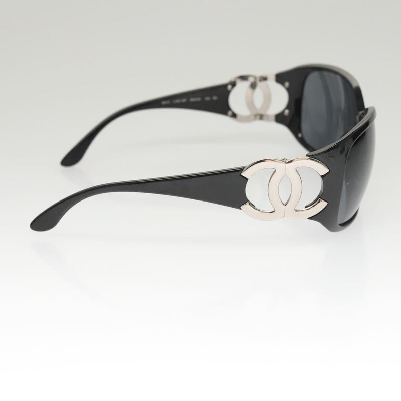 CHANEL Sunglasses plastic Black CC Auth sw484