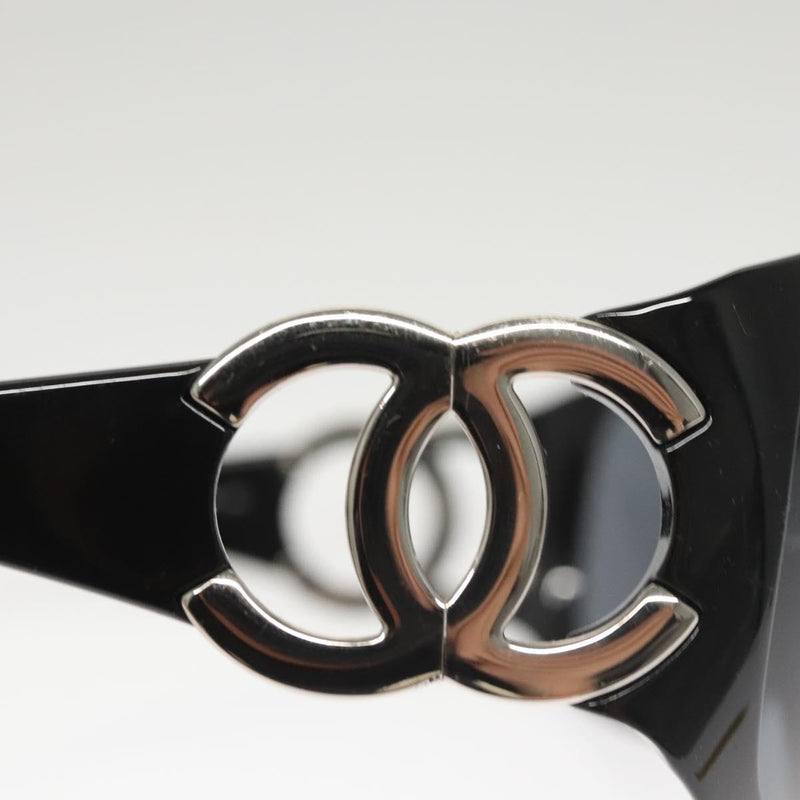 CHANEL Sunglasses plastic Black CC Auth sw484
