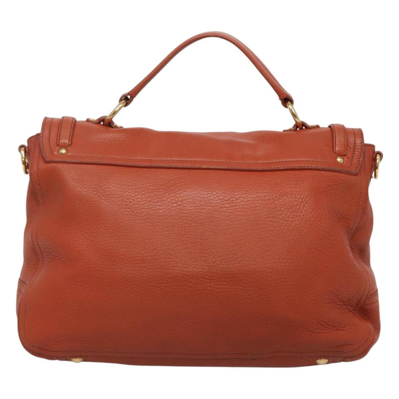 Miu Miu Hand Bag Leather 2way Brown Gold Auth sw498