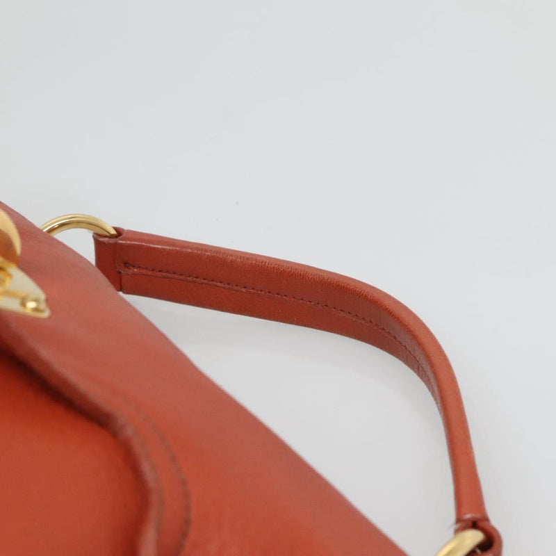 Miu Miu Hand Bag Leather 2way Brown Gold Auth sw498