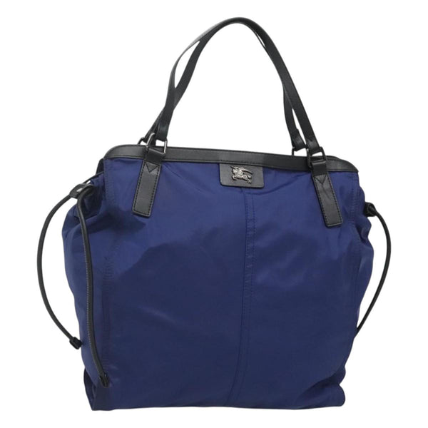 BURBERRY Tote Bag Nylon Blue Auth th5850