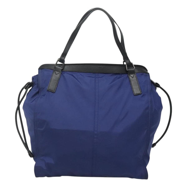 BURBERRY Tote Bag Nylon Blue Auth th5850