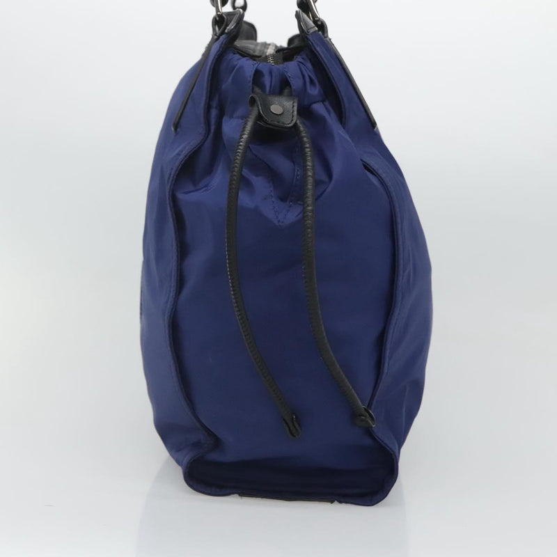 BURBERRY Tote Bag Nylon Blue Auth th5850