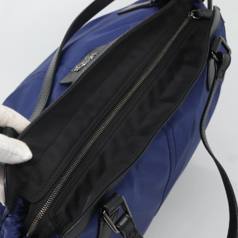 BURBERRY Tote Bag Nylon Blue Auth th5850