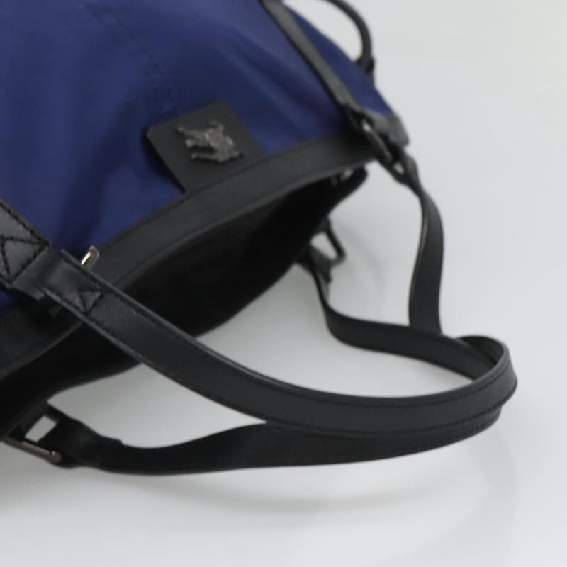 BURBERRY Tote Bag Nylon Blue Auth th5850
