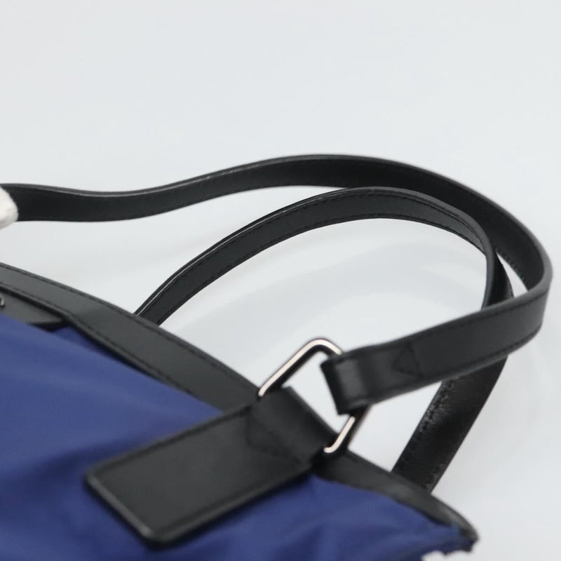 BURBERRY Tote Bag Nylon Blue Auth th5850