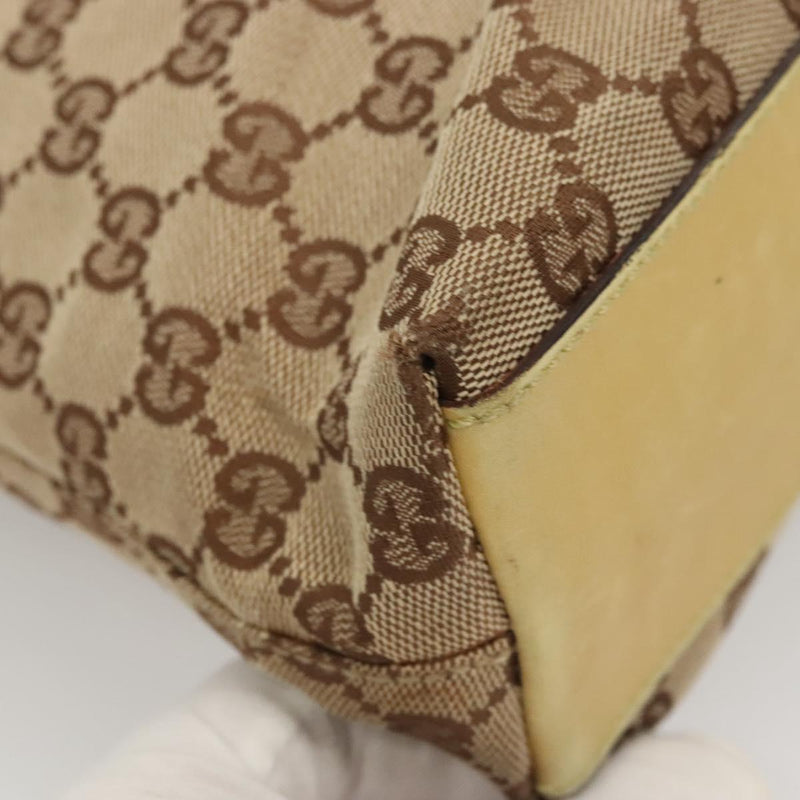 GUCCI GG Canvas Jackie Shoulder Bag Beige Gold 110291 Auth th5853