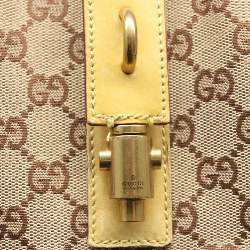GUCCI GG Canvas Jackie Shoulder Bag Beige Gold 110291 Auth th5853
