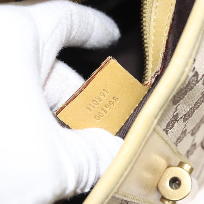 GUCCI GG Canvas Jackie Shoulder Bag Beige Gold 110291 Auth th5853