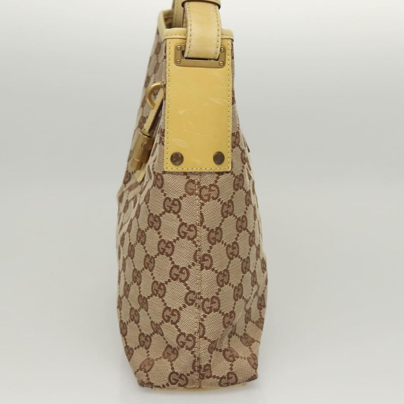 GUCCI GG Canvas Jackie Shoulder Bag Beige Gold 110291 Auth th5853