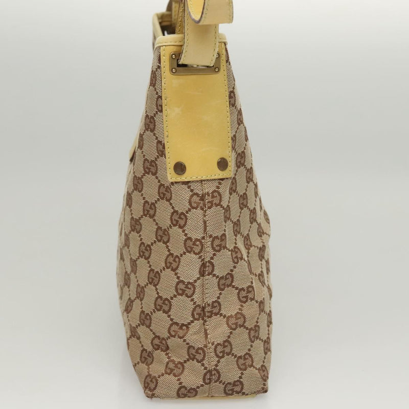 GUCCI GG Canvas Jackie Shoulder Bag Beige Gold 110291 Auth th5853