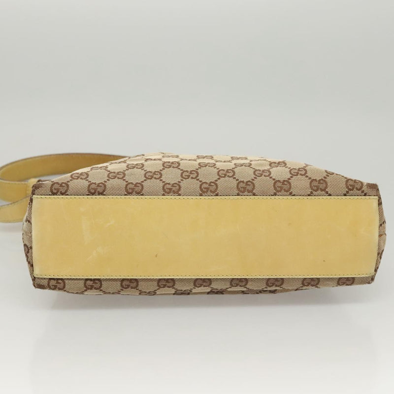 GUCCI GG Canvas Jackie Shoulder Bag Beige Gold 110291 Auth th5853