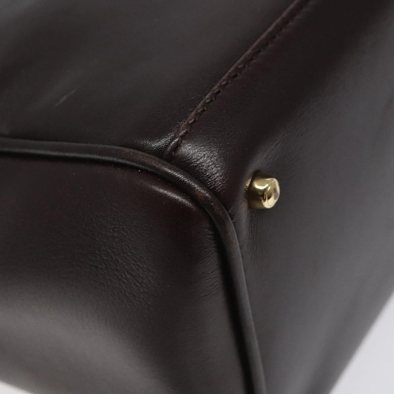 GUCCI Bamboo Hand Bag Leather Brown Gold 000 2122 0316 Auth th5856