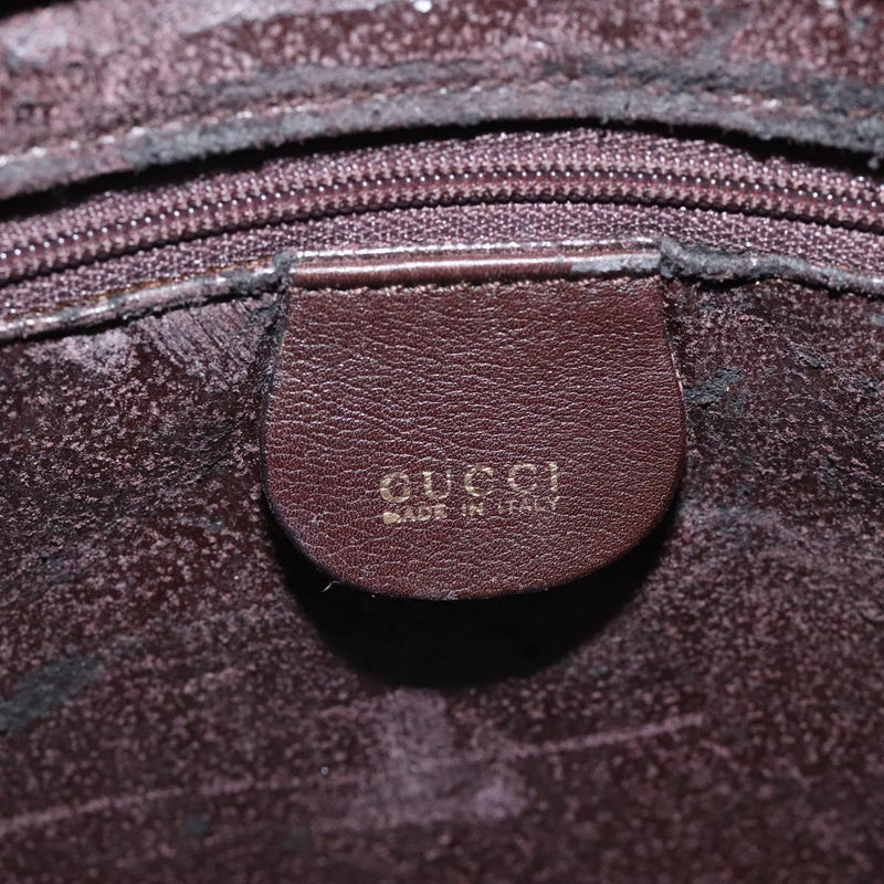 GUCCI Bamboo Hand Bag Leather Brown Gold 000 2122 0316 Auth th5856