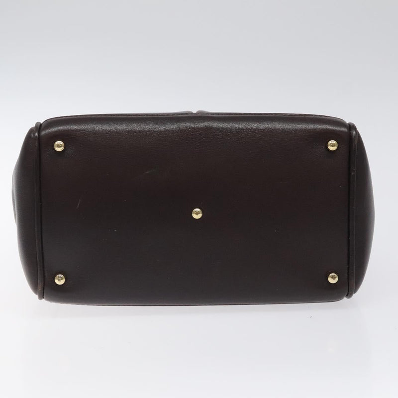 GUCCI Bamboo Hand Bag Leather Brown Gold 000 2122 0316 Auth th5856