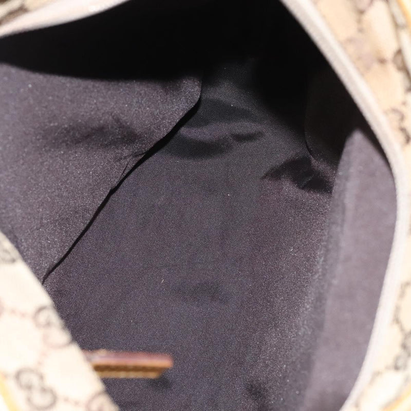 GUCCI GG Canvas Tote Bag Beige Silver 019 0402 Auth th5862