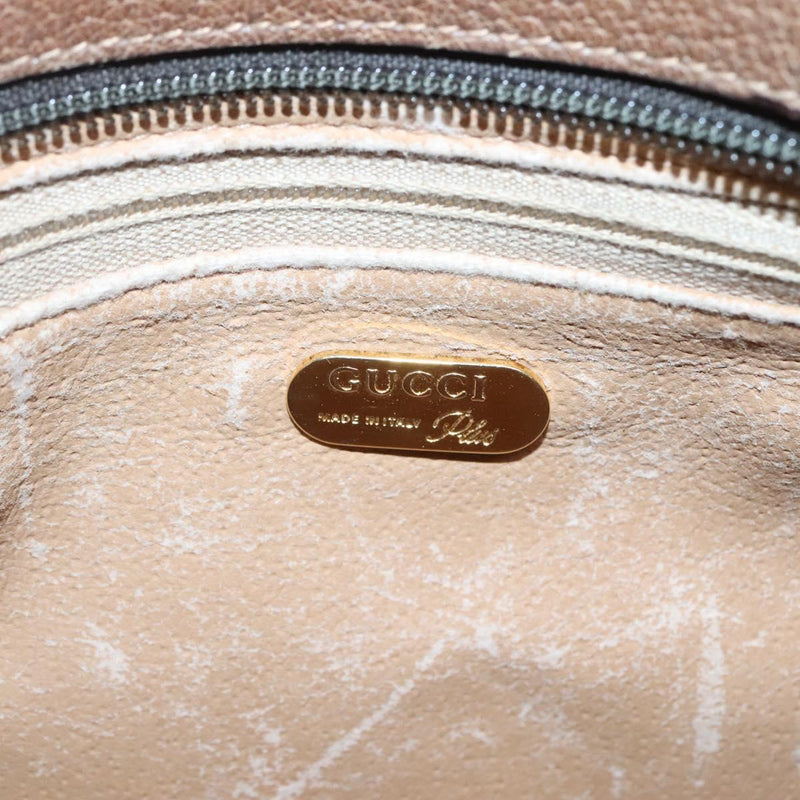 GUCCI GG Plus Supreme Shoulder Bag PVC Leather Beige Gold Auth th5864