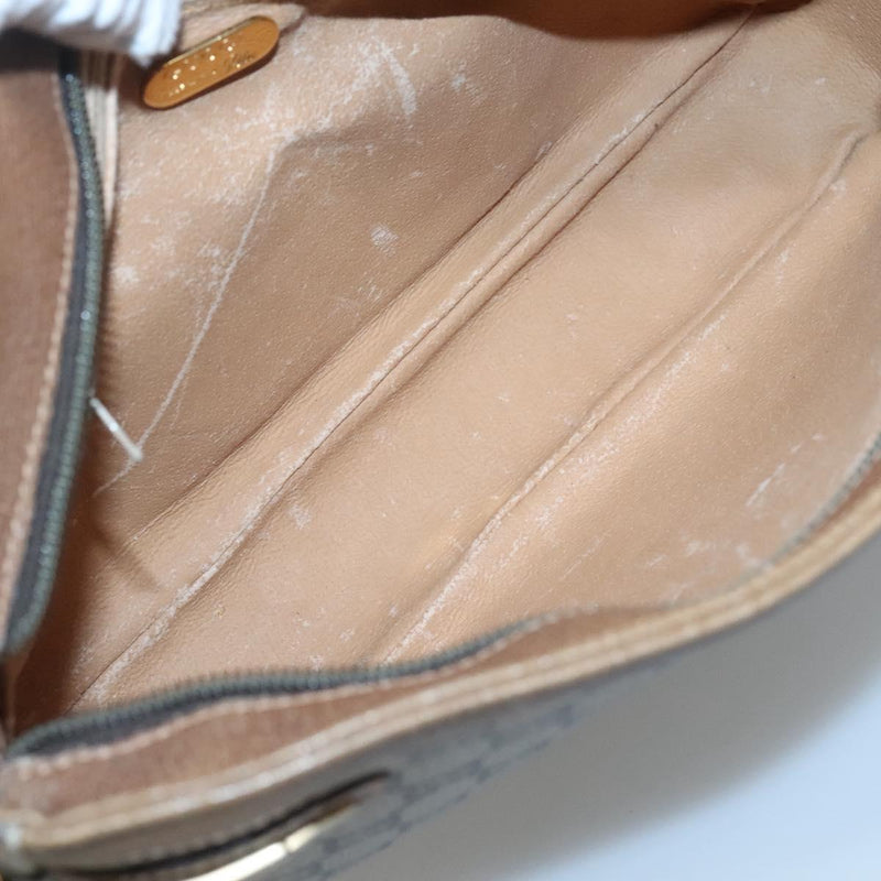 GUCCI GG Plus Supreme Shoulder Bag PVC Leather Beige Gold Auth th5864