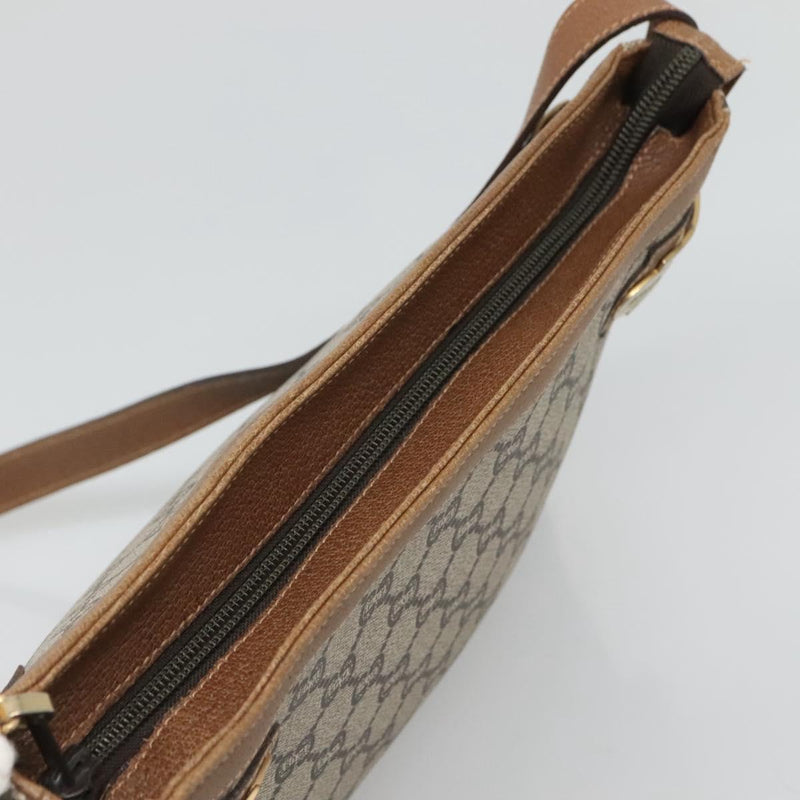 GUCCI GG Plus Supreme Shoulder Bag PVC Leather Beige Gold Auth th5864