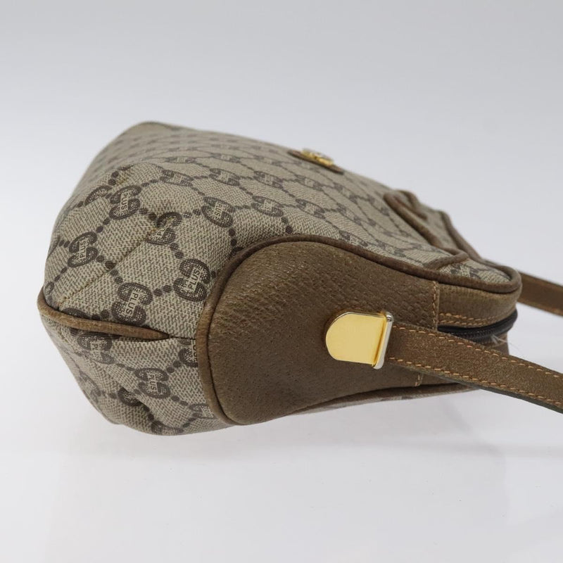 GUCCI GG Plus Supreme Shoulder Bag PVC Beige Gold Auth th5866