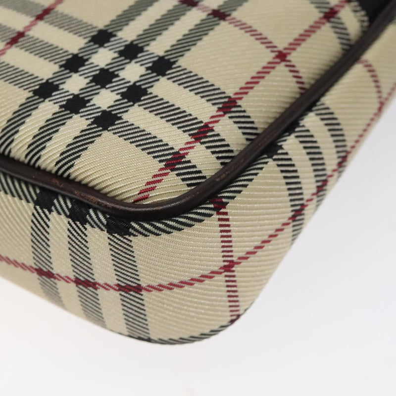 BURBERRY Nova Check Shoulder Bag Nylon 2way Beige Silver Auth th5869